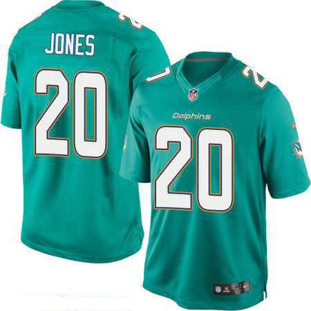 Men’s Miami Dolphins #20 Reshad Jones Green Team Color Stitched NFL Nike Game Jersey