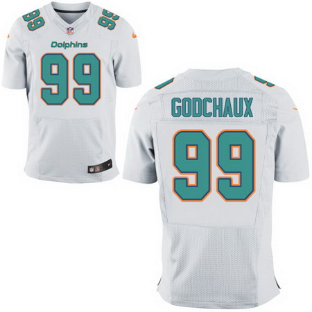 Men’s 2017 NFL Draft Miami Dolphins #99 Davon Godchaux White Road Stitched NFL Nike Elite Jersey