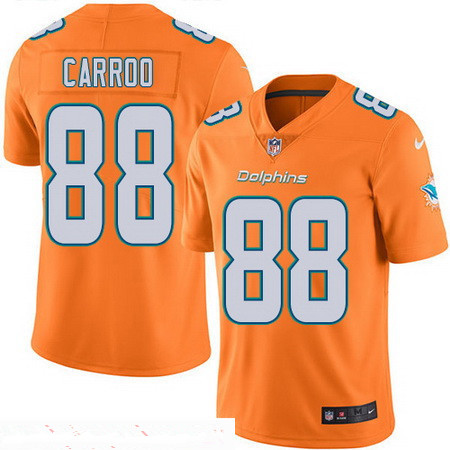 Men’s Miami Dolphins #88 Leonte Carroo Orange 2016 Color Rush Stitched NFL Nike Limited Jersey