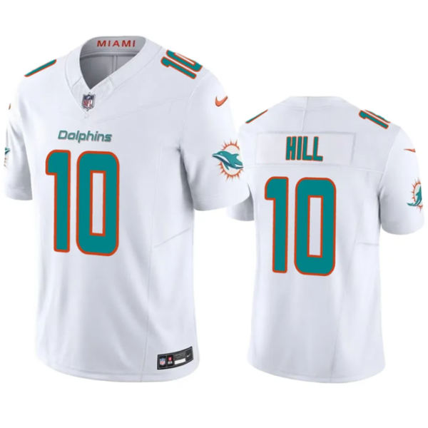 Men’s Miami Dolphins #10 Tyreek Hill White 2023 F.U.S.E Vapor Limited Stitched Football Jersey