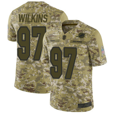 Dolphins #97 Christian Wilkins Camo Men’s Stitched Football Limited 2018 Salute To Service Jersey
