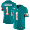 Men’s Miami Dolphins 2022 #1 Tua Tagovailoa Aqua With 1-star C Patch Stitched Jersey