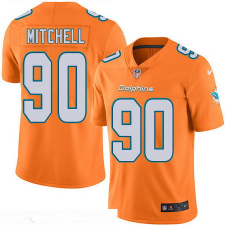 Men’s Miami Dolphins #90 Earl Mitchell Orange 2016 Color Rush Stitched NFL Nike Limited Jersey