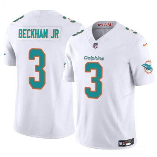 Men’s Miami Dolphins #3 Odell Beckham Jr White 2023 F.U.S.E Vapor Limited Football Stitched Jersey