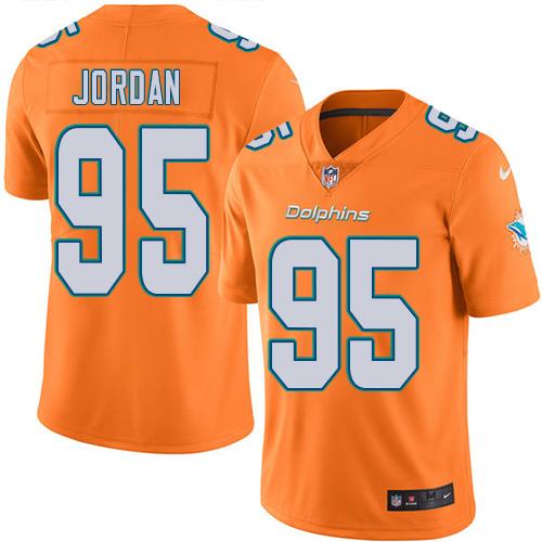 Nike Miami Dolphins #95 Dion Jordan Orange Men’s Stitched NFL Limited Rush Jersey