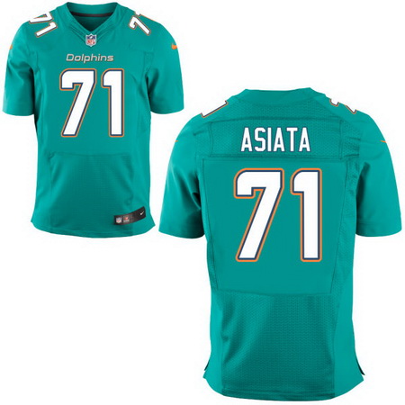 Men’s 2017 NFL Draft Miami Dolphins #71 Isaac Asiata Green Team Color Stitched NFL Nike Elite Jersey
