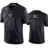 Men’s Miami Dolphins #10 Tyreek Hill Black Reflective Limited Stitched Football Jersey