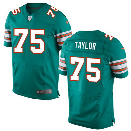 Men’s 2017 NFL Draft Miami Dolphins #75 Vincent Taylor Aqua Green Alternate Stitched NFL Nike Elite Jersey