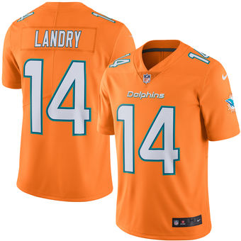 Men’s Miami Dolphins #14 Jarvis Landry Nike Orange Color Rush Limited Jersey