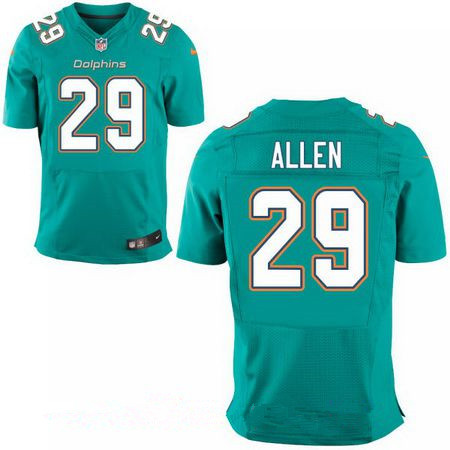Men’s Miami Dolphins #29 Nate Allen Green Team Color Stitched NFL Nike Elite Jersey
