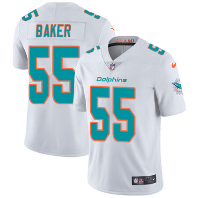 Nike Miami Dolphins #55 Jerome Baker White Men’s Stitched NFL Vapor Untouchable Limited Jersey