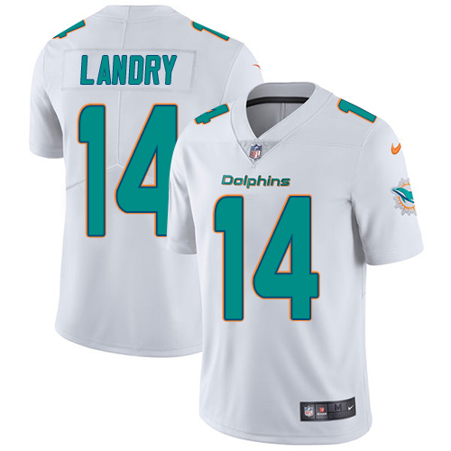 Nike Miami Dolphins #14 Jarvis Landry White Men’s Stitched NFL Vapor Untouchable Limited Jersey