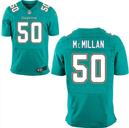 Men’s 2017 NFL Draft Miami Dolphins #50 Raekwon McMillan Green Team Color Stitched NFL Nike Elite Jersey