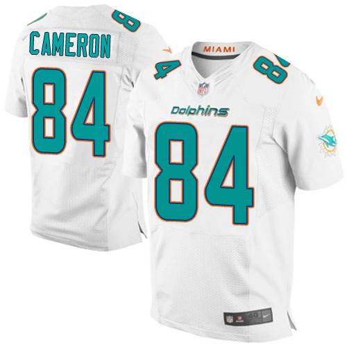 Men’s Miami Dolphins #84 Jordan Cameron Nike White Elite Jersey