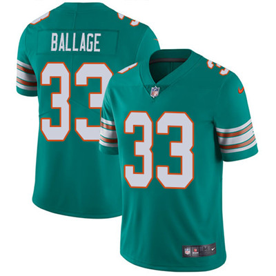 Nike Miami Dolphins #33 Kalen Ballage Aqua Green Alternate Men’s Stitched NFL Vapor Untouchable Limited Jersey