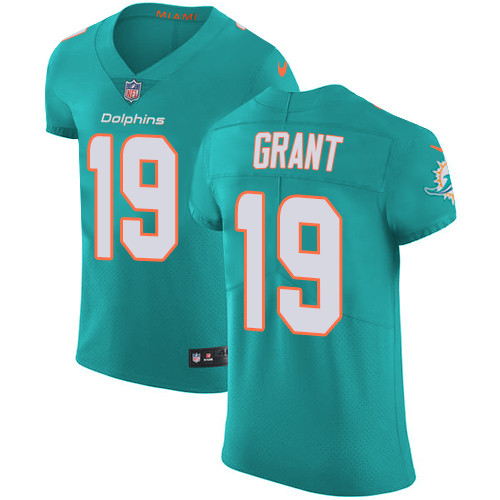 Nike Miami Dolphins #19 Jakeem Grant Aqua Green Team Color Men’s Stitched NFL Vapor Untouchable Elite Jersey
