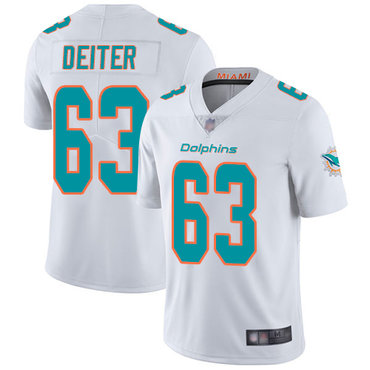 Dolphins #63 Michael Deiter White Men’s Stitched Football Vapor Untouchable Limited Jersey
