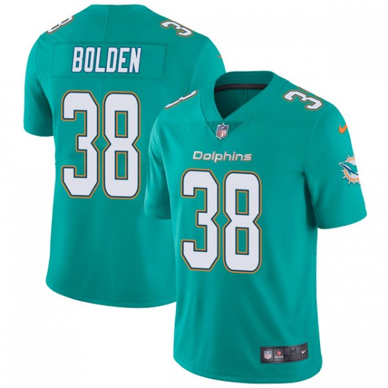 Men’s Miami Dolphins #38 Brandon Bolden Nike Limited Team Color Vapor Untouchable Aqua Jersey