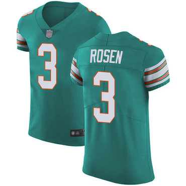 Dolphins #3 Josh Rosen Aqua Green Alternate Men’s Stitched Football Vapor Untouchable Elite Jersey