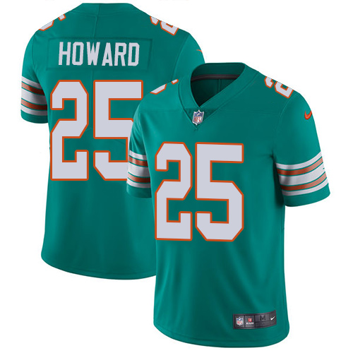Nike Miami Dolphins #25 Xavien Howard Aqua Green Alternate Men’s Stitched NFL Vapor Untouchable Limited Jersey