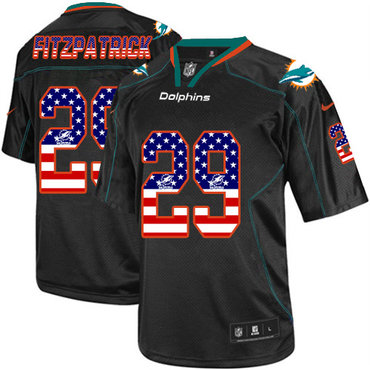Nike Dolphins #29 Minkah Fitzpatrick Black Men’s Stitched NFL Elite USA Flag Fashion Jersey