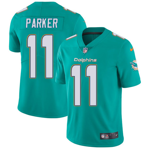 Nike Miami Dolphins #11 DeVante Parker Aqua Green Team Color Men’s Stitched NFL Vapor Untouchable Limited Jersey