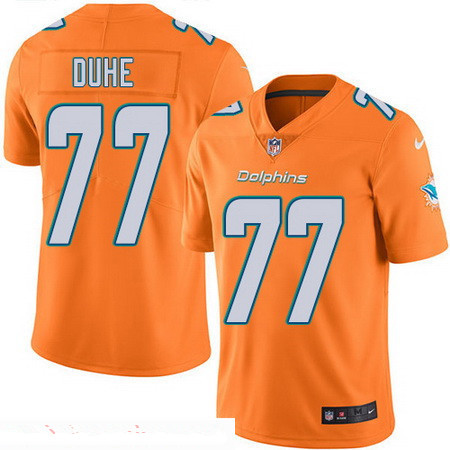 Men’s Miami Dolphins #77 Adam Joseph Duhe Retired Orange 2016 Color Rush Stitched NFL Nike Limited Jersey