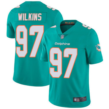 Dolphins #97 Christian Wilkins Aqua Green Team Color Men’s Stitched Football Vapor Untouchable Limited Jersey