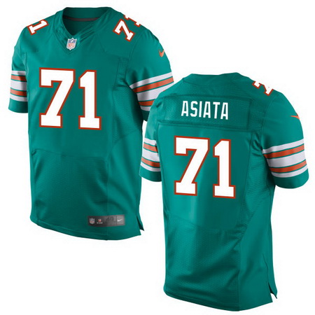 Men’s 2017 NFL Draft Miami Dolphins #71 Isaac Asiata Aqua Green Alternate Stitched NFL Nike Elite Jersey