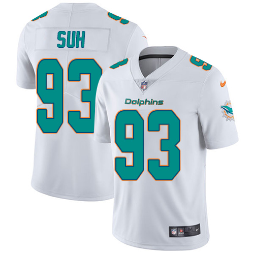 Nike Miami Dolphins #93 Ndamukong Suh White Men’s Stitched NFL Vapor Untouchable Limited Jersey