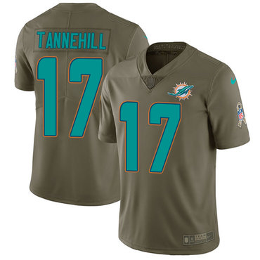 Nike Miami Dolphins #17 Ryan Tannehill Olive Men’s Stitched NFL Limited 2017 Salute to Service Jersey