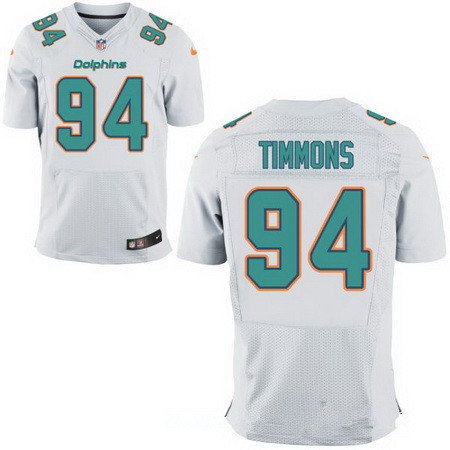 Men’s Miami Dolphins #94 Lawrence Timmons White Road Stitched NFL Nike Elite Jersey