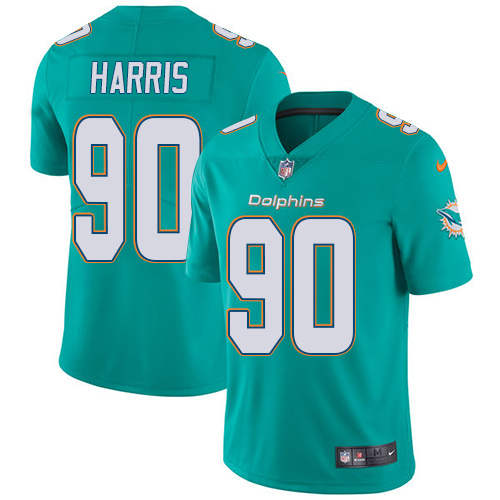 Nike Miami Dolphins #90 Charles Harris Aqua Green Team Color Men’s Stitched NFL Vapor Untouchable Limited Jersey