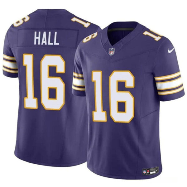 Minnesota Vikings #16 Jaren Hall Purple 2023 FUSE Vapor Untouchable Throwback Jersey