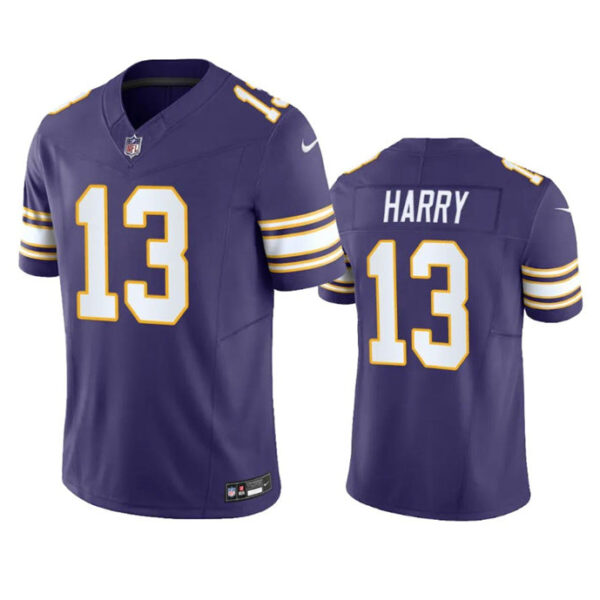 Minnesota Vikings #13 N’keal Harry Purple 2023 FUSE Throwback Vapor Untouchable Limited Football Stitched Jersey