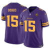 Minnesota Vikings #15 Josh Dobbs Purple 2023 FUSE With John Madden Patch Color Jersey