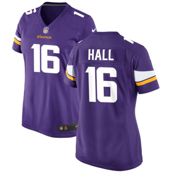 Women Minnesota Vikings #16 Jaren Hall Purple Stitched Jersey