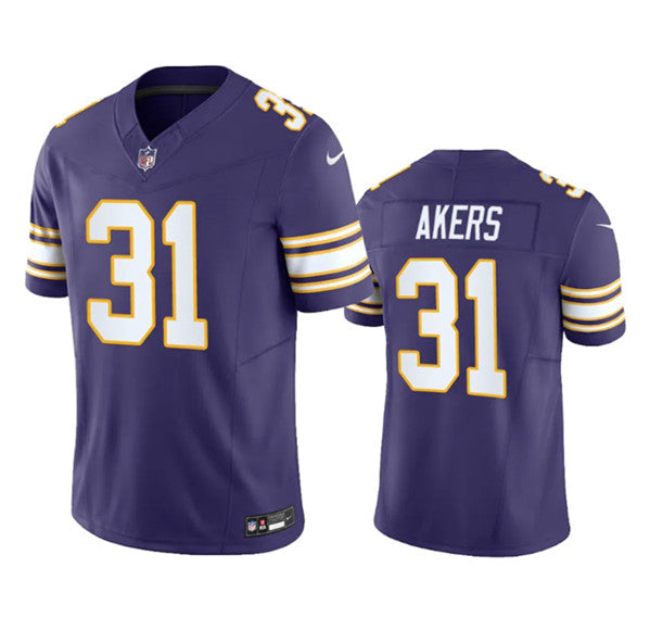 Minnesota Vikings #31 Cam Akers Purple 2023 FUSE Vapor Throwback Limited Stitched Jersey