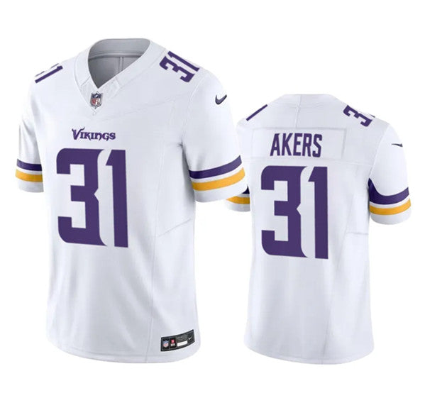 Minnesota Vikings #31 Cam Akers White 2023 FUSE Vapor Throwback Limited Stitched Jersey