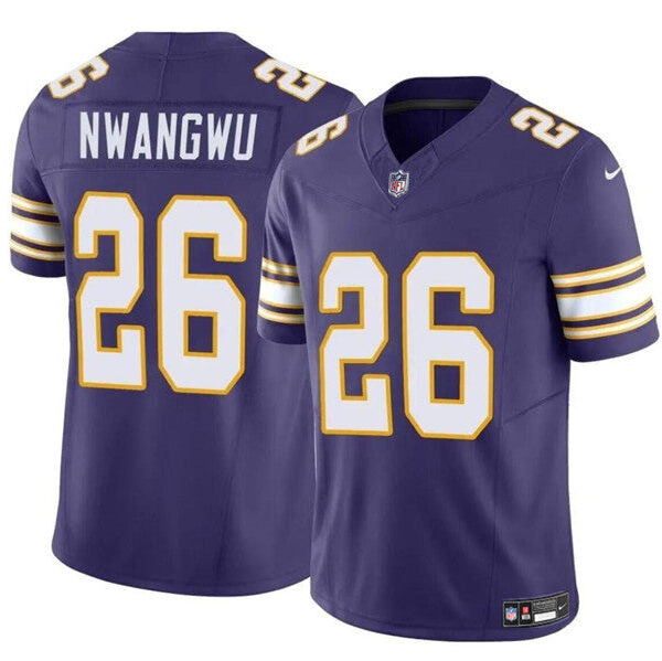 Minnesota Vikings #26 Kene Nwangwu Purple 2023 FUSE Throwback Jersey