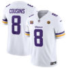 Minnesota Vikings #8 Kirk Cousins White 2023 FUSE With With 4-Star C Patch And Jersey