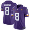 Minnesota Vikings #8 Kirk Cousins Purple 2023 FUSE With 4-Star C Patch And John Jersey