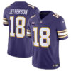 Minnesota Vikings #18 Justin Jefferson Purple 2024 FUSE Throwback With 2 Star Jersey