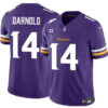Minnesota Vikings #14 Sam Darnold Purple 2024 FUSE With 4 Star C Patch Jersey