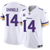 Minnesota Vikings #14 Sam Darnold White 2024 FUSE With 4 Star C Patchs Jersey