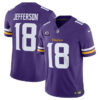 Minnesota Vikings #18 Justin Jefferson Purple 2024 FUSE With 2 Star C Patch Jersey