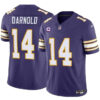 Minnesota Vikings #14 Sam Darnold Purple 2024 FUSE Throwback With 4 Star Jersey