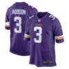 Jordan Addison Minnesota Vikings Nike Game Jersey Purple