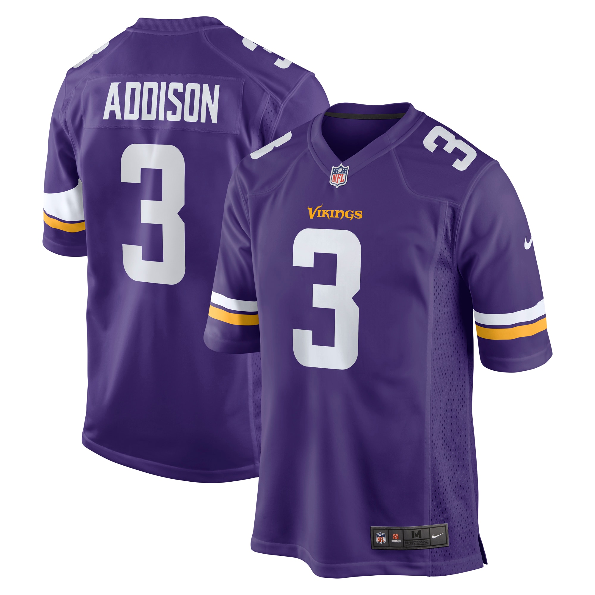 Jordan Addison Minnesota Vikings Nike Game Jersey Purple