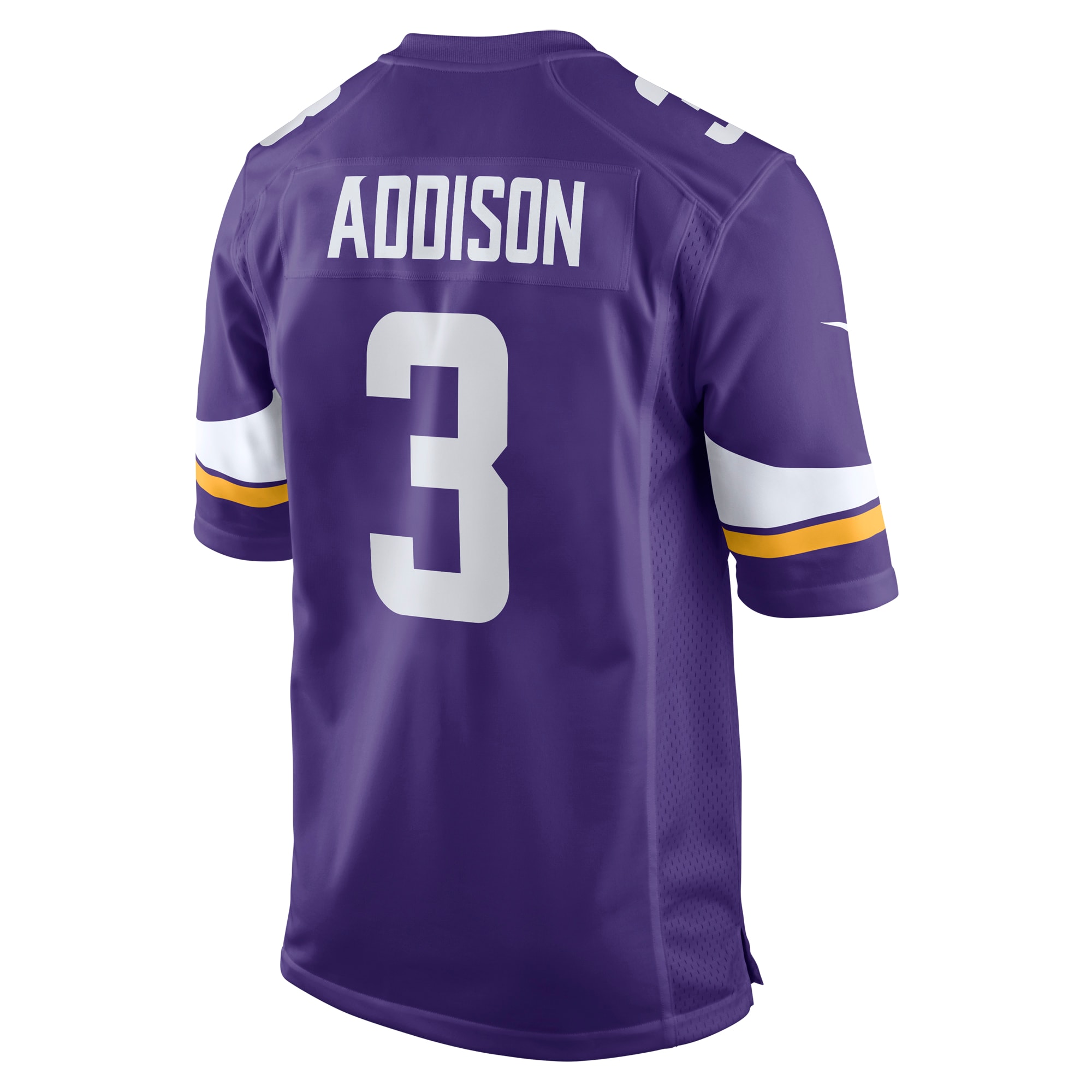 Jordan Addison Minnesota Vikings Nike Game Jersey Purple - Image 3